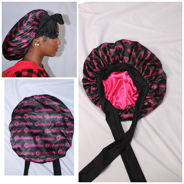 Baby Pink Adjustable Satin Hair Bonnet for Sleep – FeminiqueByCameron